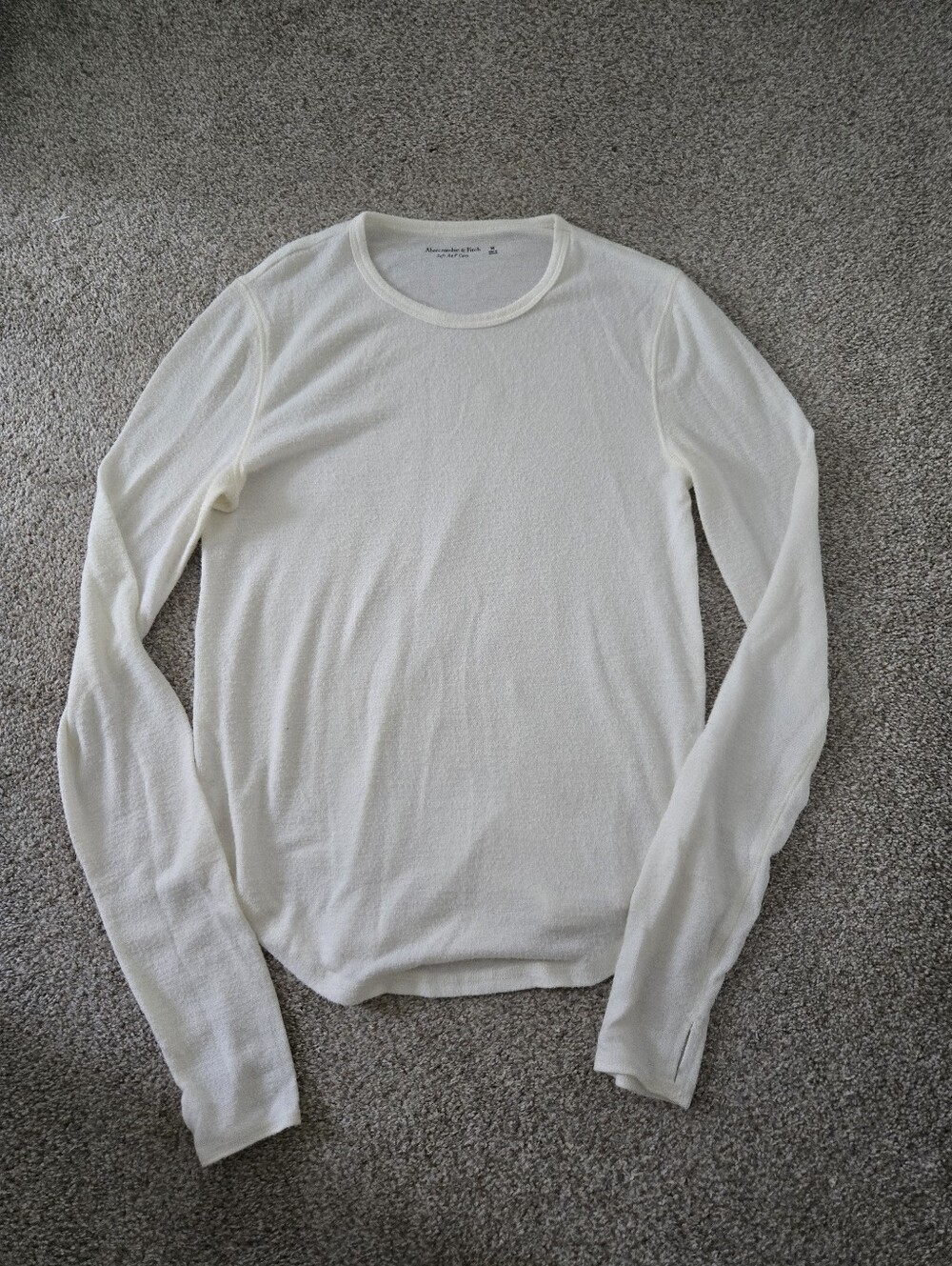 Abercrombie & Fitch Off-White Lightweight Long-Sleeve Top
